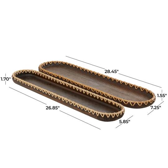 Dark Brown Mango Wood Nesting Tray Set